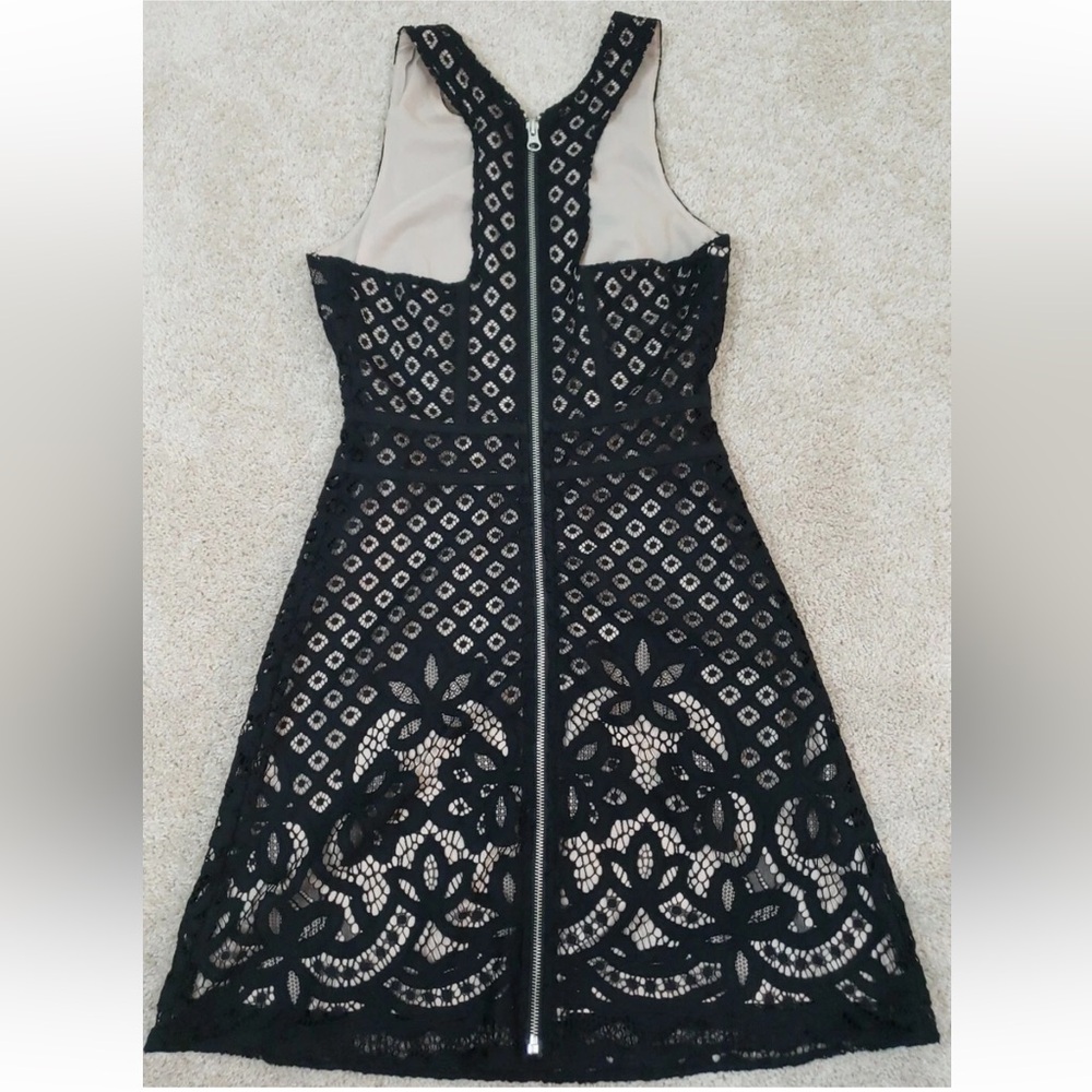 Chelsea28 Black Lace Zipper Back Sleeveless Mini Dress